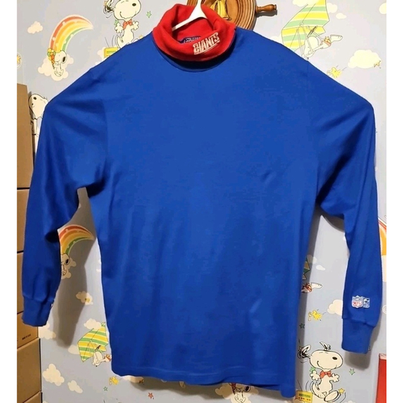 Vintage Starter NFL New York Giants Blue Turtleneck Made In USA Size XL Blue Red - Picture 2 of 9